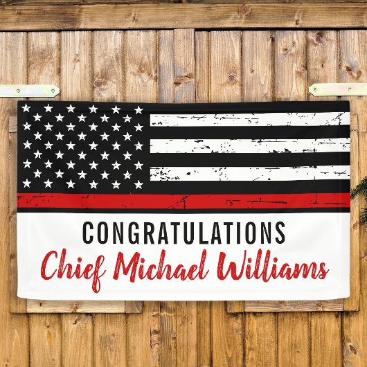 消防士の退職金の細い赤線パーティー 横断幕