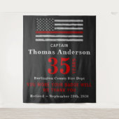 消防士の退職金の細い赤線フラグパーティー タペストリー (正面)