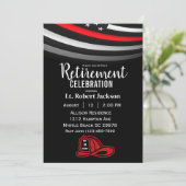 消防士の退職金の薄い赤い線の消防ハット 招待状 (スタンド正面)