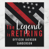 消防士の退職金の薄い赤線のフラグ消防士 ワインラベル (シングルラベル)