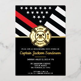 消防士の退職金の薄い赤線のフラグ消防士 箔招待状