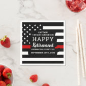 消防士の退職金パーソナライズされた薄の赤線 スタンダードカクテルナプキン (インサイチュ)