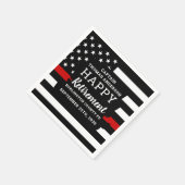 消防士の退職金パーソナライズされた薄の赤線 スタンダードカクテルナプキン (角)