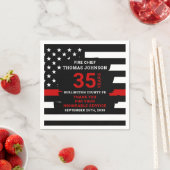 消防士の退職金パーソナライズされた薄の赤線 スタンダードカクテルナプキン (インサイチュ)