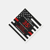 消防士の退職金パーソナライズされた薄の赤線 スタンダードカクテルナプキン (角)