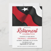 消防士の退職金パーソナライズされた薄の赤線 招待状 (正面)