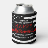 消防士の退職金パーソナライズされた薄の赤線 缶クーラー (缶正面)