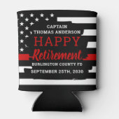 消防士の退職金パーソナライズされた薄の赤線 缶クーラー (裏面)