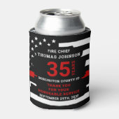 消防士の退職金パーソナライズされた薄の赤線 缶クーラー (缶正面)