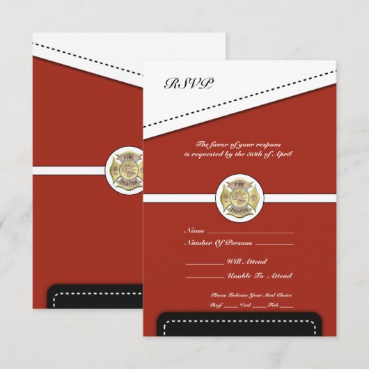 消防士の退職 出欠カード (正面/裏面)