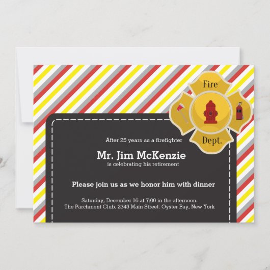 消防士の退職 招待状 (正面)