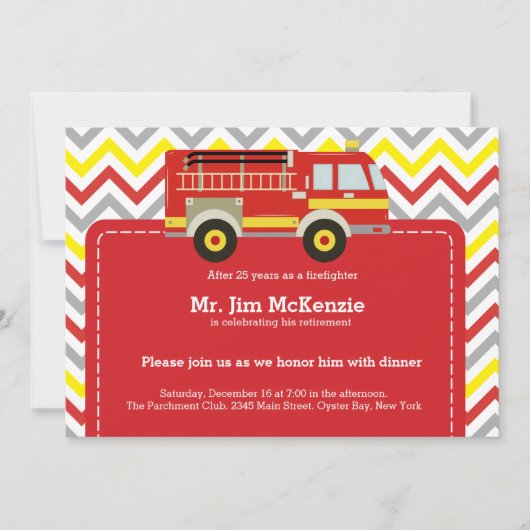 消防士の退職 招待状 (正面)