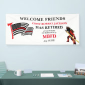 消防士の退職 横断幕 (トレードショー)