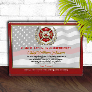 消防士の退職 表彰盾