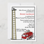 消防士の退職/誕生日パーティーへの招待 招待状 (正面)