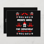 消防士の醜いクリスマスのホリデーカード シーズンカード (正面/裏面)