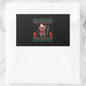 消防士の醜いクリスマスセータークリスマスボーイズ女の子 長方形シール (バッグ)