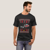 消防士の醜いクリスマスセーター消防士Fire Tr Tシャツ (正面フル)