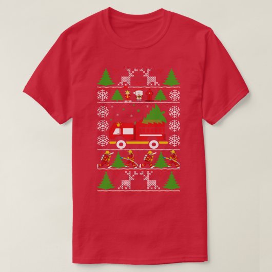 消防士の醜いクリスマスセー素晴らしターギフト Tシャツ (デザイン正面)
