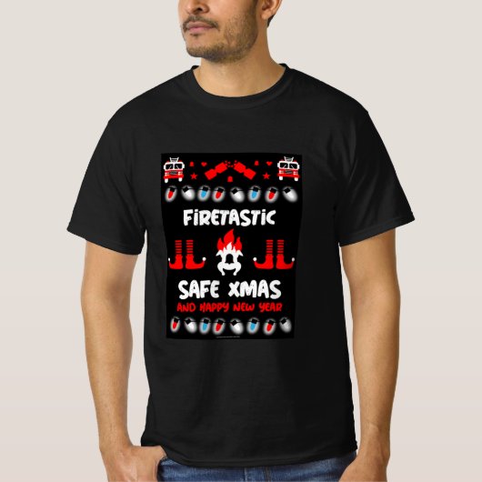 消防士の醜いクリスマス Tシャツ (正面)