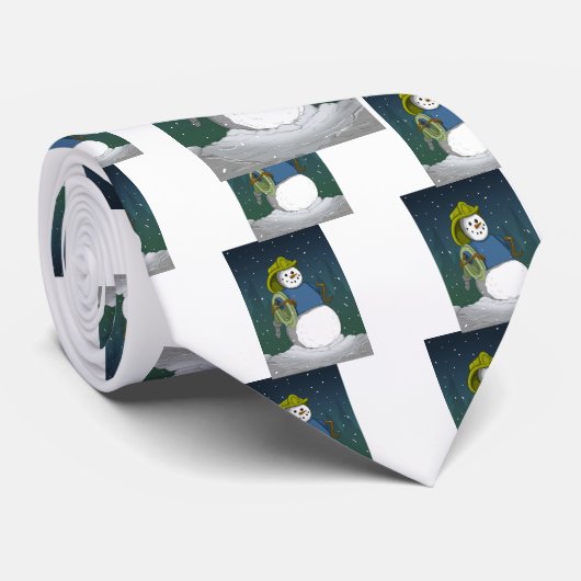 消防士の雪だるま ネクタイ (ロール)