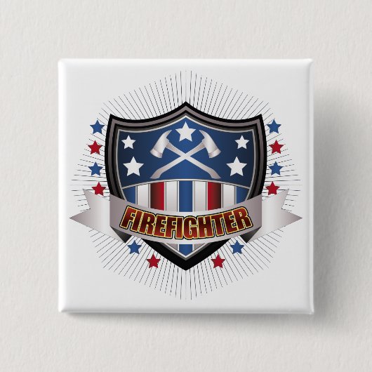 消防士の頂上 缶バッジ (正面)