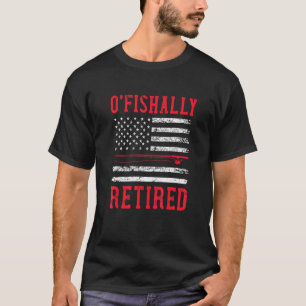 消防士の魚釣り退職アメリカ国旗の愛国心 Tシャツ