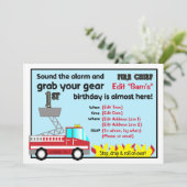 消防士の1歳誕生日パーティーの招待状 消防士 招待状 (スタンド正面)