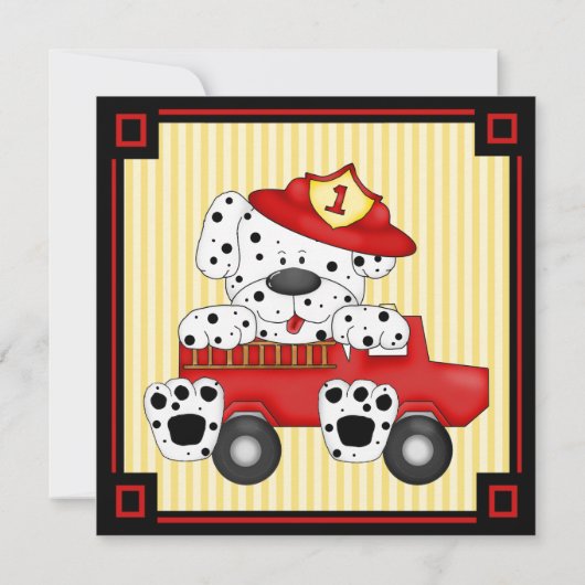 消防士の1歳誕生日 招待状 (裏面)