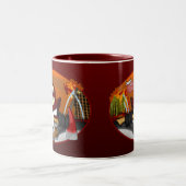 消防士のKilroyの赤のマグ ツートーンマグカップ (中央)