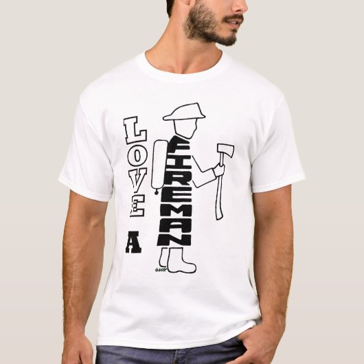 消防士のTシャツを愛して下さい Tシャツ (正面)