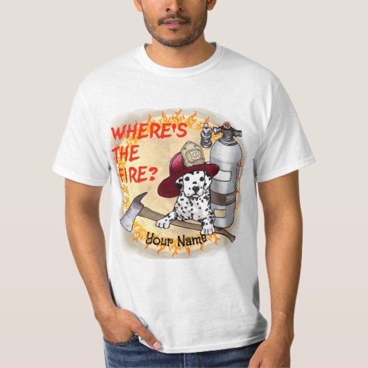 消防士はどこだ Tシャツ (正面)