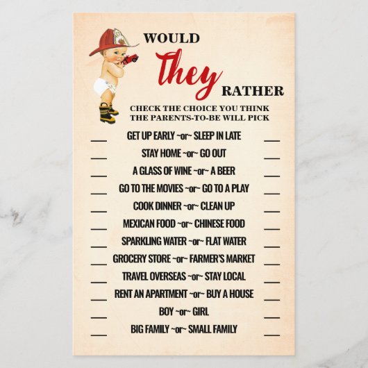 消防士はむしろゲームカードをシャワーする チラシ (正面)