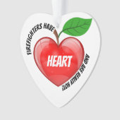 消防士はハートオーナメント オーナメント (正面)