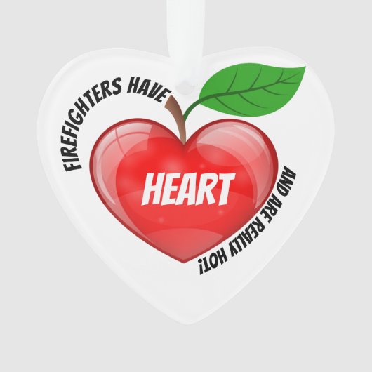消防士はハートオーナメント オーナメント (正面)