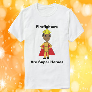 消防士はヒーローすごいブラック Tシャツ