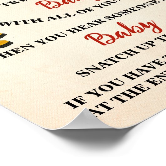 消防士はベビーClothespinシャワーゲームと言わない ポスター (角)