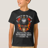 消防士は地獄に行けない 悪魔はまだ(表面に Tシャツ (正面)