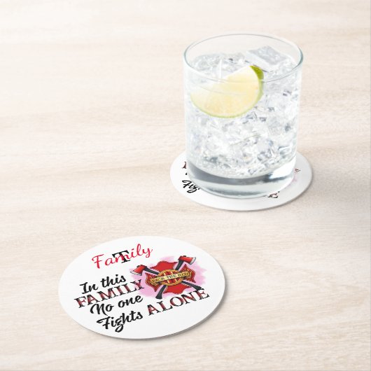 消防士は意気投合する ラウンドペーパーコースター (インサイチュ)