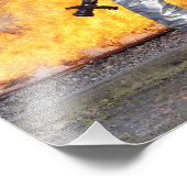 消防士は模擬火災と戦う フォトプリント            (角)