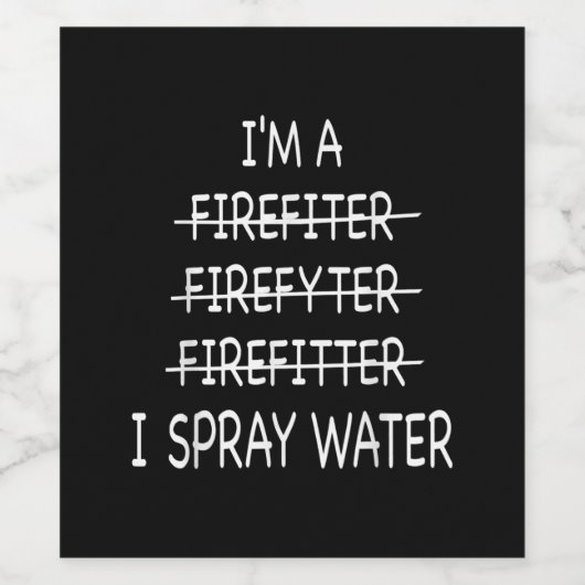 消防士は水おもしろいを吹くと言う ワインラベル (シングルラベル)