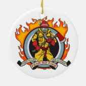消防士は火を恐れていません セラミックオーナメント (裏面)