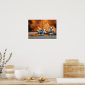 消防士は火を消す ポスター (キッチン)