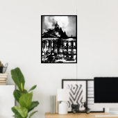 消防士は燃えるReichstag_Warのイメージで働く ポスター (ホームオフィス)