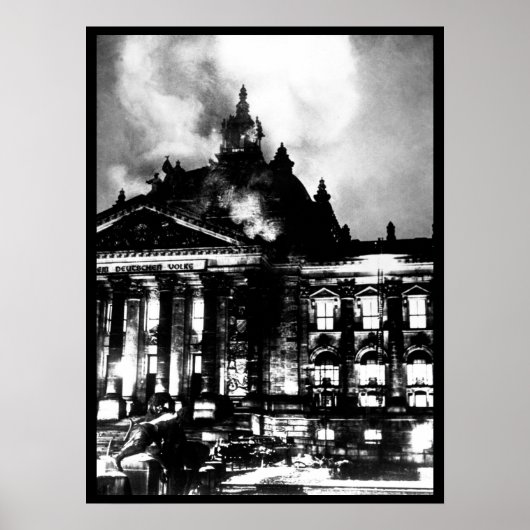 消防士は燃えるReichstag_Warのイメージで働く ポスター (正面)