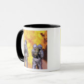 消防士は航空機の消火を行う マグカップ (正面左)