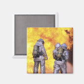 消防士は航空機の消火を行う マグネット (正面/裏面)