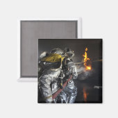 消防士は訓練や訓練で火を消す マグネット (正面/裏面)