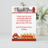 消防士は3.5" x5" (平らなスタイル) FF01D感謝していしています サンキューカード (スタンド正面)