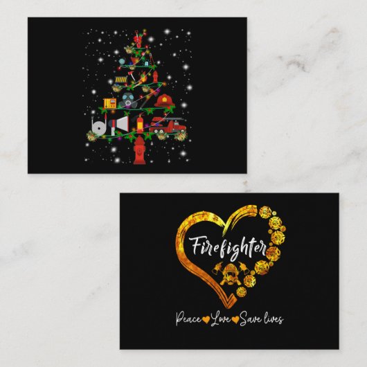 消防士へのプレゼント | メリークリスマス 消防士の楽しみ 名刺 (正面/裏面)